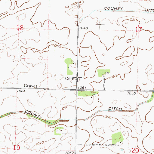 Topographic Map of Sundown Cemetery, MN