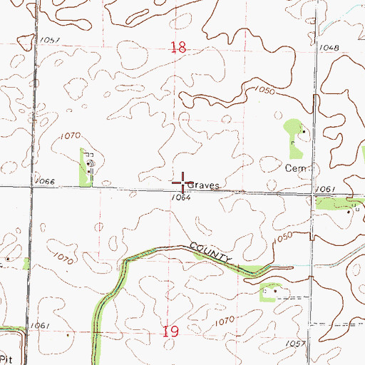 Topographic Map of Tonak Cemetery, MN