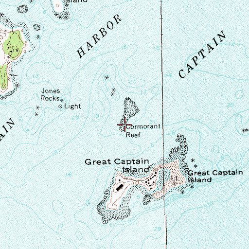 Topographic Map of Cormorant Reef, CT