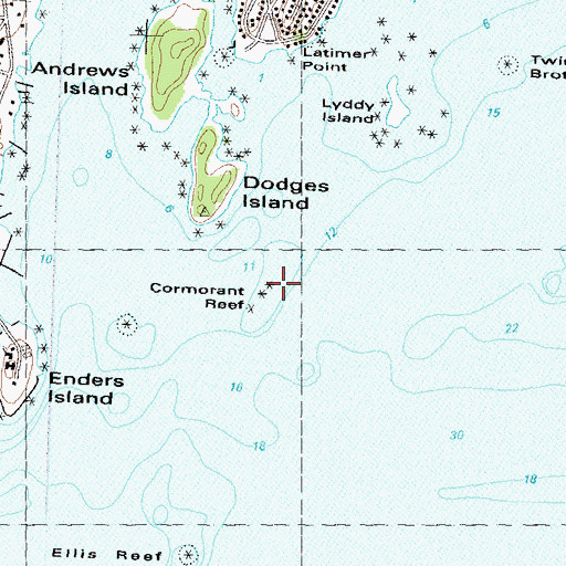 Topographic Map of Cormorant Reef, CT