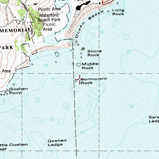 Topographic Map of Cormorant Rock, CT