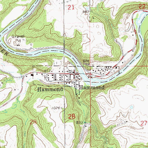 Topographic Map of Hammond Post Office (historical), MN