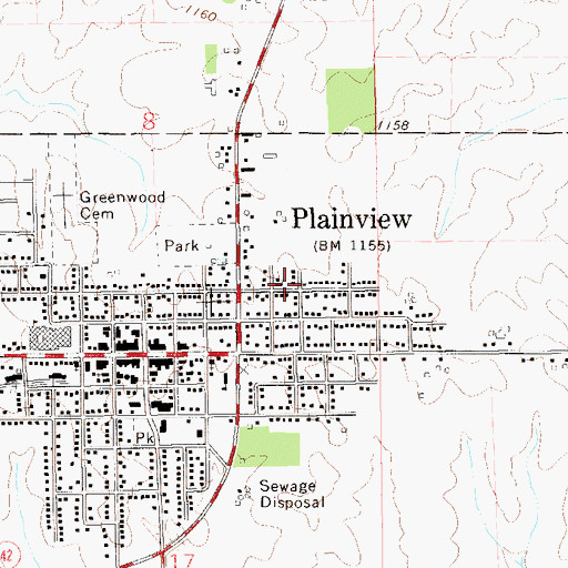 Topographic Map of Church of Christ, MN