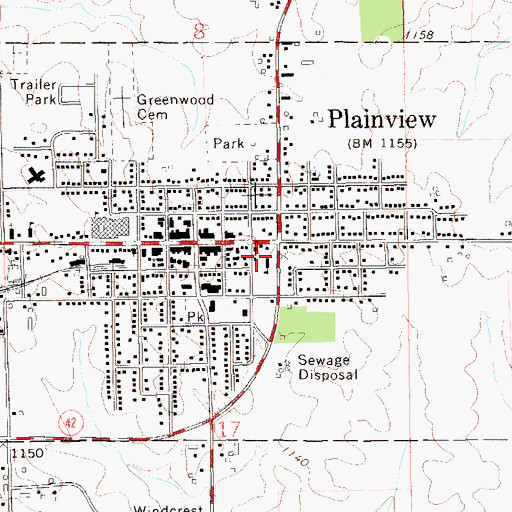 Topographic Map of Immanuel Lutheran Church, MN