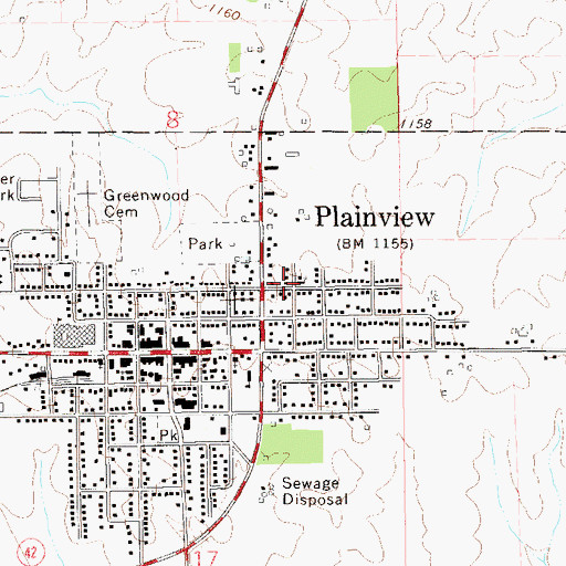 Topographic Map of Olmsted Medical Center, MN