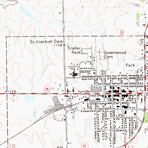 Topographic Map of Hillcrest Community Care Center, MN