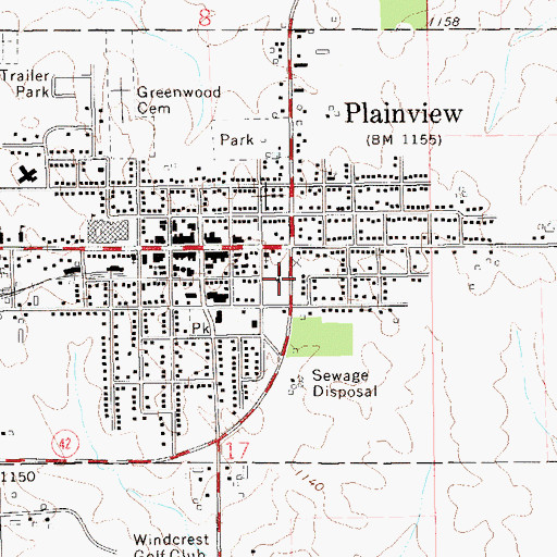 Topographic Map of Immanuel Lutheran School, MN
