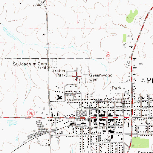 Topographic Map of Hillcrest Park, MN