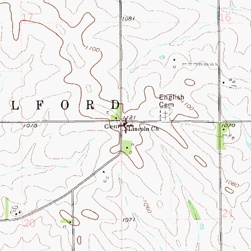 Topographic Map of Trinity Lutheran Cemetery, MN