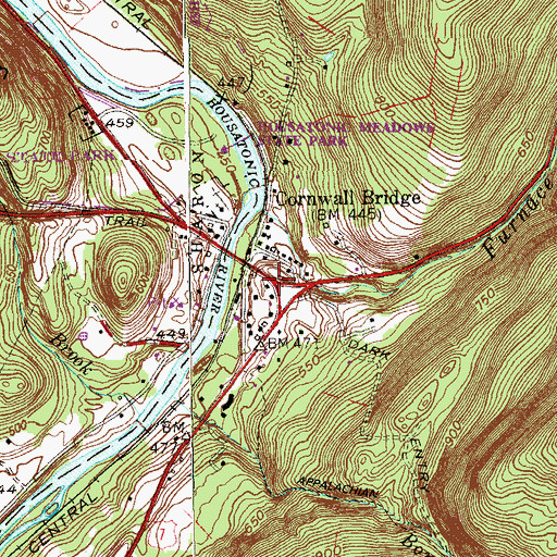 Topographic Map of Cornwall Bridge, CT