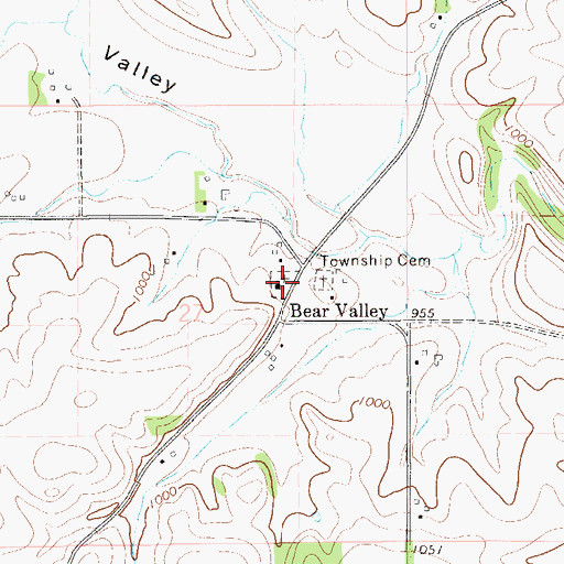 Topographic Map of Saint John's Lutheran Cemetery, MN