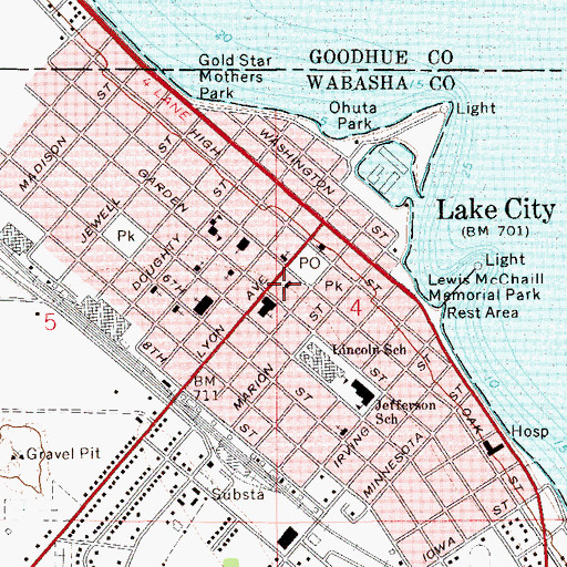 Topographic Map of Saint Mark's Episcopal Church, MN