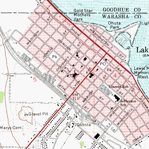Topographic Map of Saint Johns Lutheran School, MN