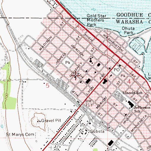 Topographic Map of First Lutheran Church, MN