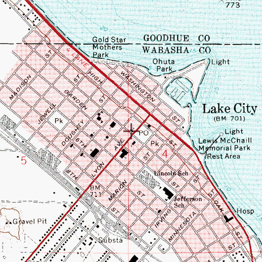 Topographic Map of First Congregational Church, MN