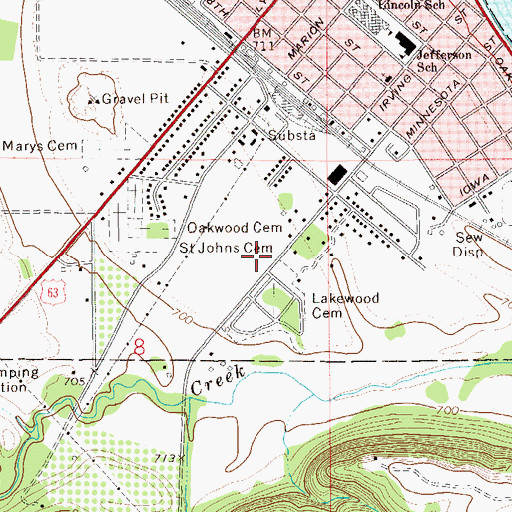 Topographic Map of Bluff View Elementary School, MN