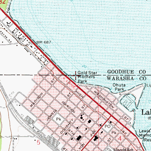 Topographic Map of Gold Star Mothers Park, MN