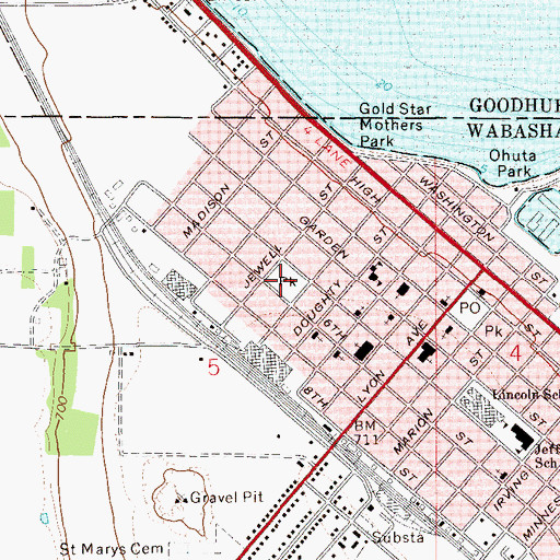 Topographic Map of McCahill Ball Field, MN