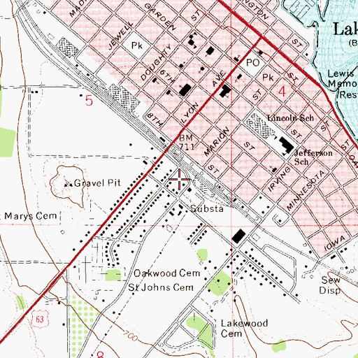 Topographic Map of Hoyt Park, MN