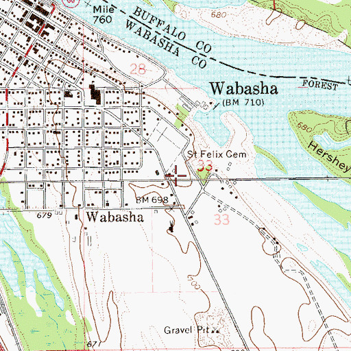 Topographic Map of Faith Lutheran Church, MN