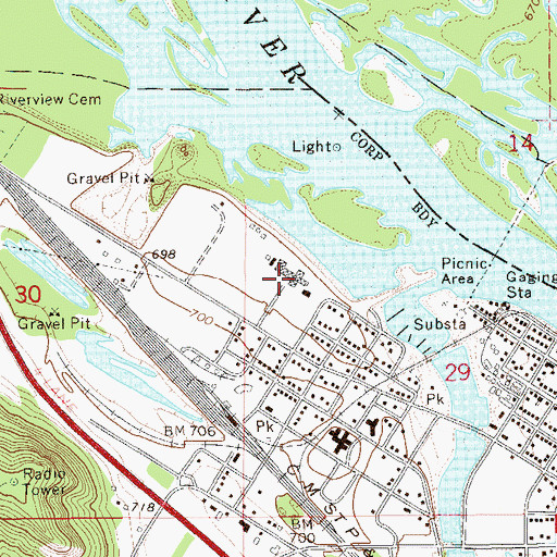 Topographic Map of Saint Elizabeth's Medical Center, MN