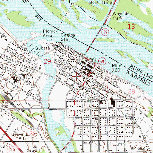 Topographic Map of Wabasha Clinic, MN