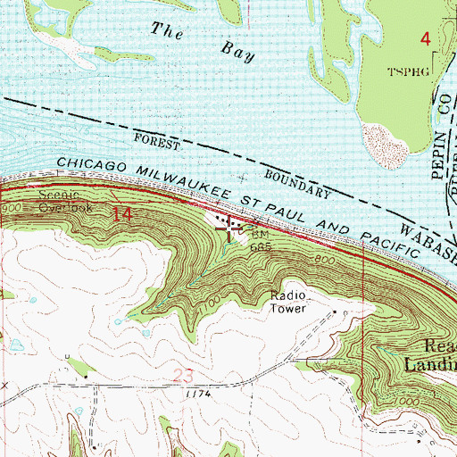 Topographic Map of Chippewa Turnout Park, MN