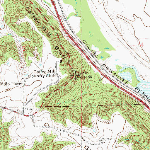 Topographic Map of Wabasha Overlook, MN