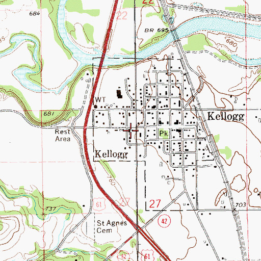 Topographic Map of Saint Agnes Catholic Church, MN
