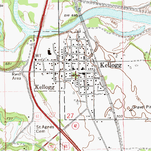 Topographic Map of Kellogg Park, MN