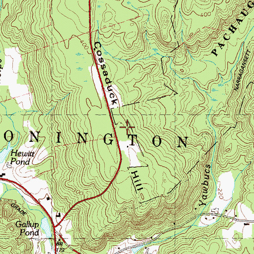 Topographic Map of Cossaduck Hill, CT