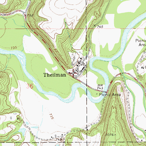 Topographic Map of Theilman (historical), MN