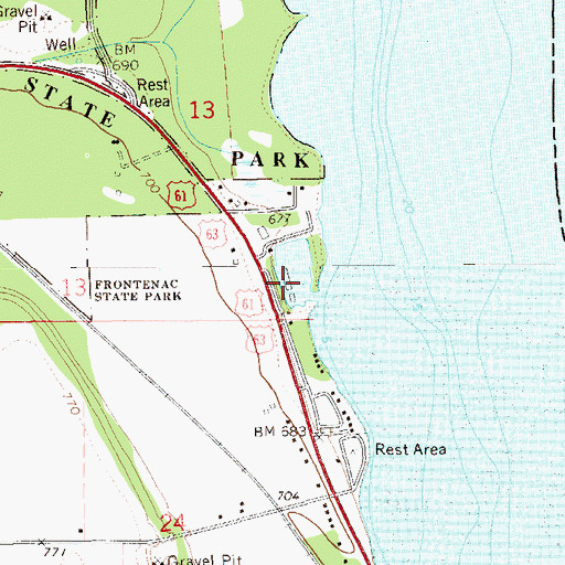 Topographic Map of Hansen's Harbor and Trailer Court, MN