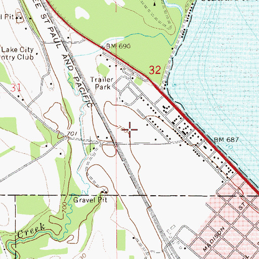 Topographic Map of Mayo Clinic Health System Lake City, MN