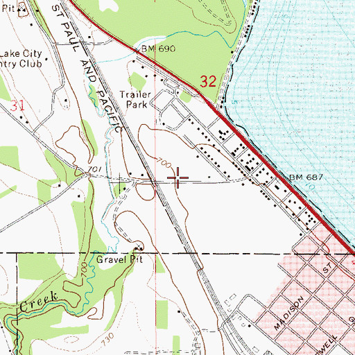 Topographic Map of Lake City Clinic - Mayo Health, MN