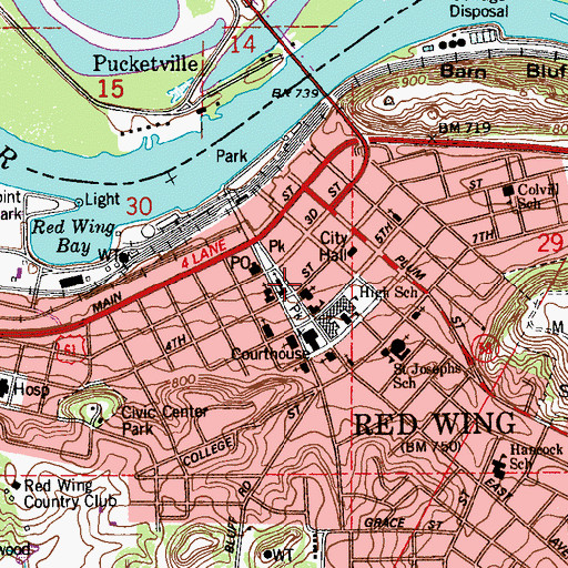Topographic Map of Christ Episcopal Church, MN
