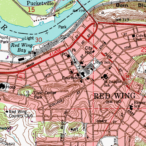 Topographic Map of United Lutheran Church, MN