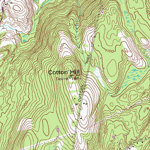 Topographic Map of Cotton Hill, CT