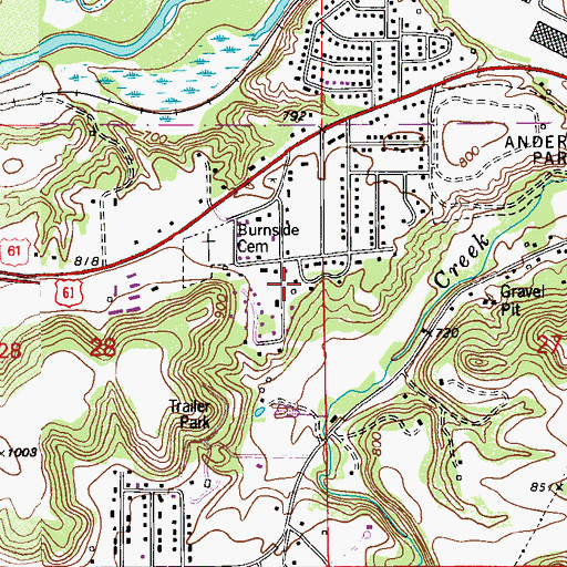 Topographic Map of Assembly of God Church, MN