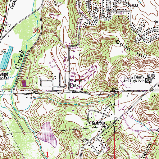 Topographic Map of Pepin Woods Mobile Home Park, MN
