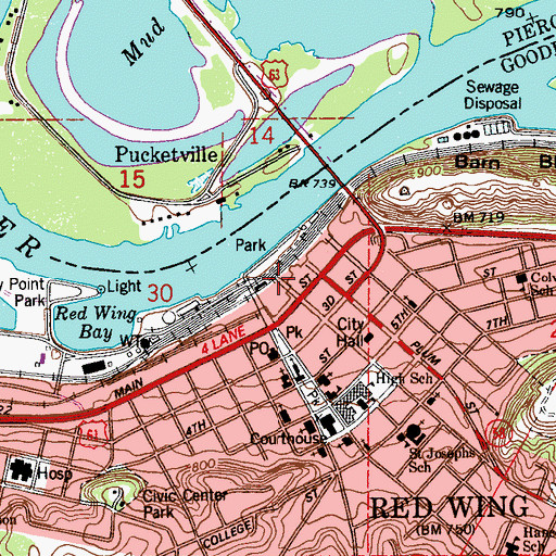 Topographic Map of Red Wing Shoe Museum, MN