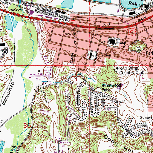 Topographic Map of Featherstone Park, MN