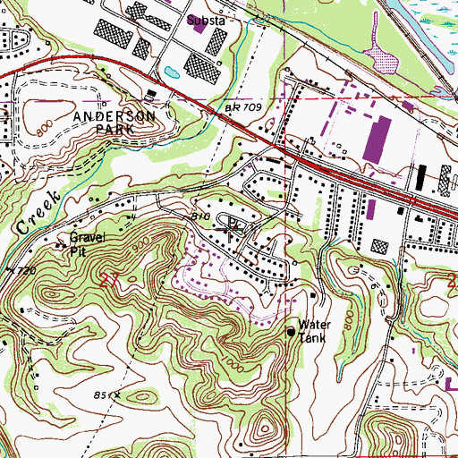 Topographic Map of Martha Lane Park, MN