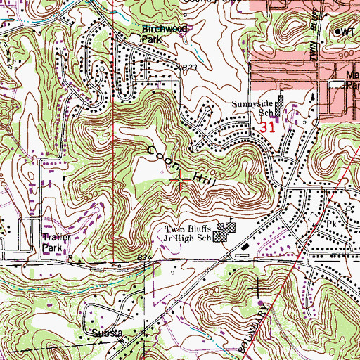 Topographic Map of Billings Tomfohr Conservation Area, MN