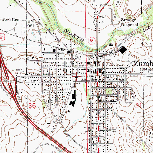 Topographic Map of Zumbrota Nursing Home, MN