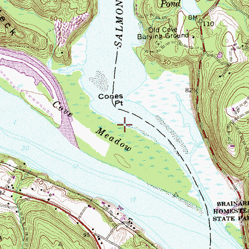 Topographic Map of Cove Meadow, CT