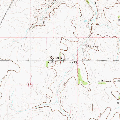 Topographic Map of Ryan Post Office (historical), MN