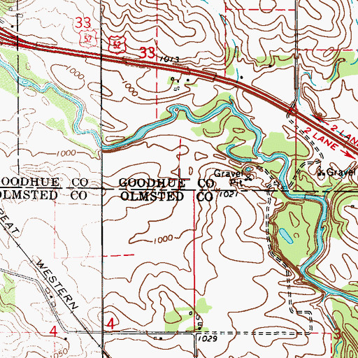 Topographic Map of Pine Island Golf Course, MN