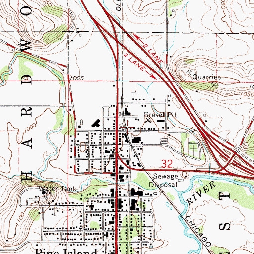 Topographic Map of Pine Island (historical), MN