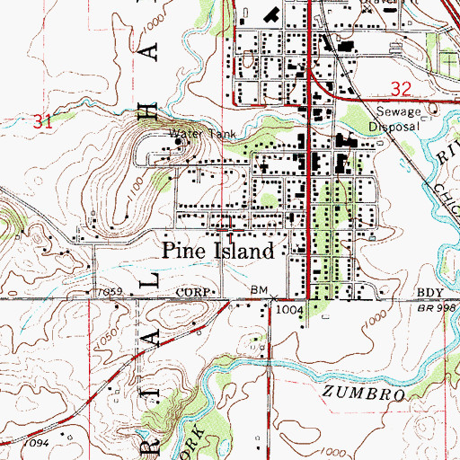 Topographic Map of Saint Michael's Catholic Church, MN